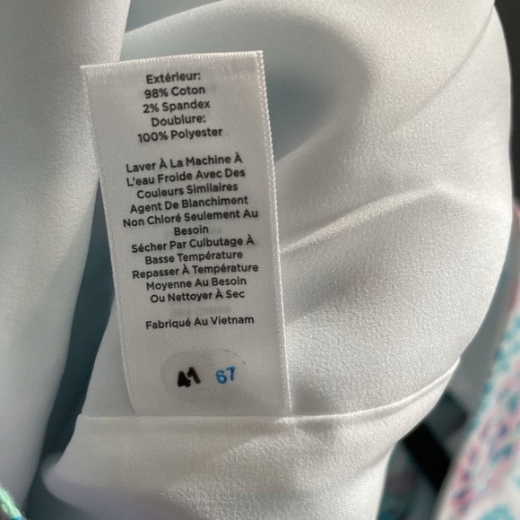 Talbots Teal & Pink Paisley Sheath Dress, Fresco Style, 14P - Picture 8 of 9